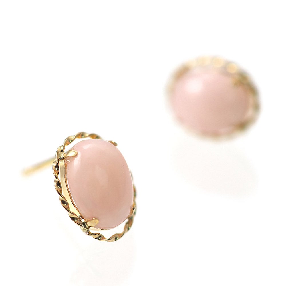K18YG ピンクオパール ピアス 10月の誕生石_04