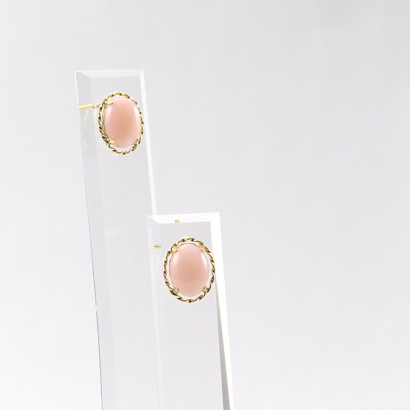 K18YG ピンクオパール ピアス 10月の誕生石_09