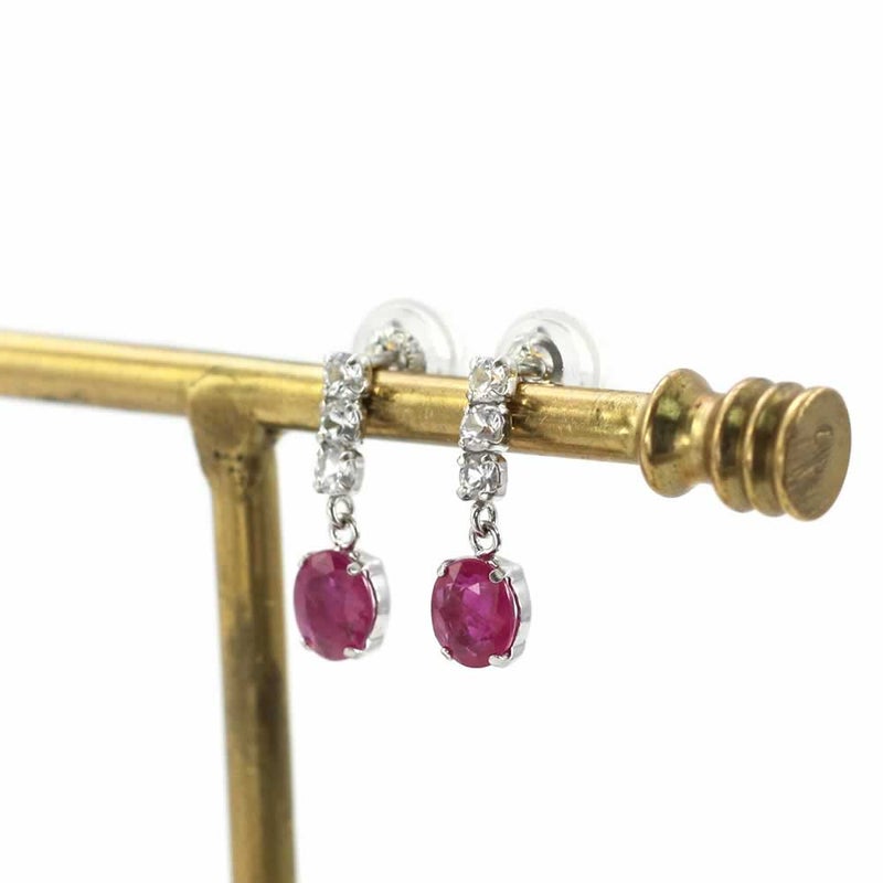K18WG ルビー＆サファイア ピアス 9月誕生石_02