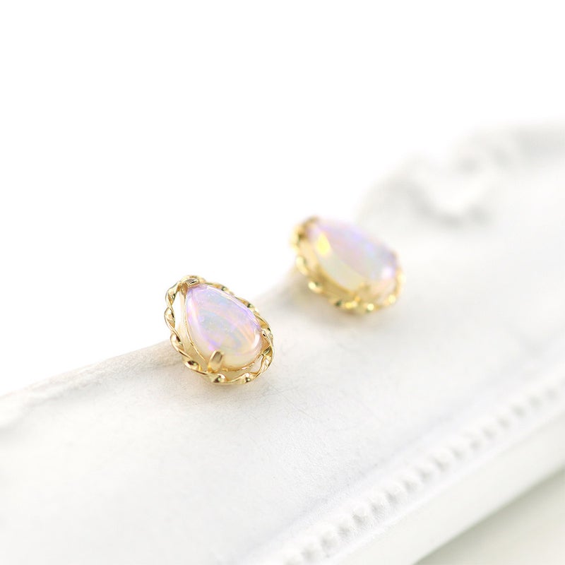 K18YG オパールピアス 10月の誕生石_04