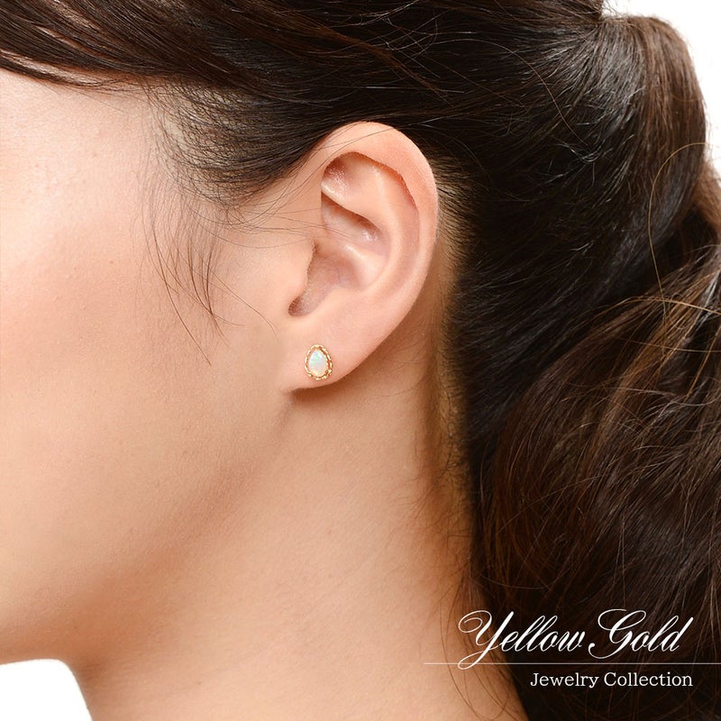 K18YG オパールピアス 10月の誕生石_05