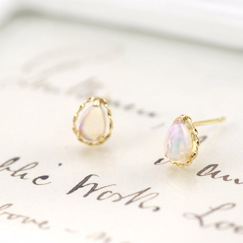 K18YG オパールピアス 10月の誕生石_11