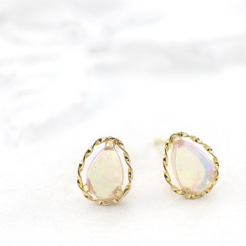 K18YG オパールピアス 10月の誕生石_13