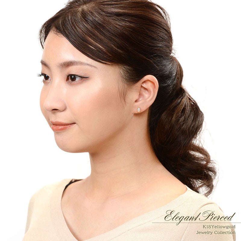 K18YG オパールピアス 10月の誕生石_15