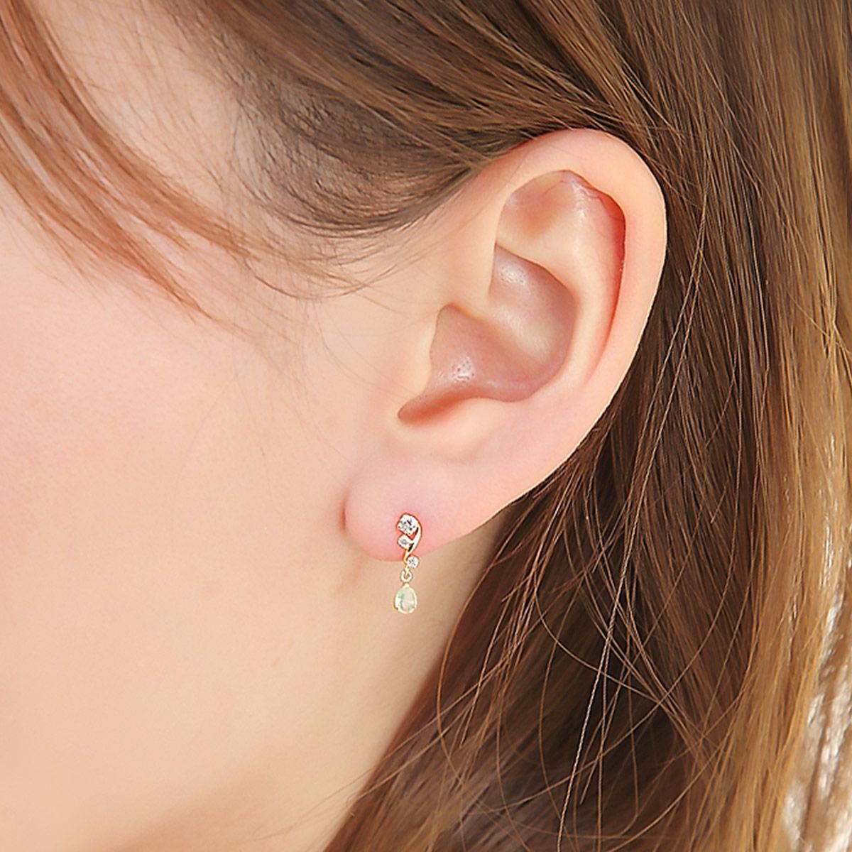 K18YG エチオピアオパール ピアス 10月の誕生石 | Jewelry ROLA
