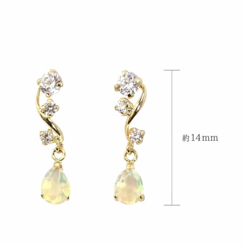 K18YG エチオピアオパール ピアス 10月の誕生石_05