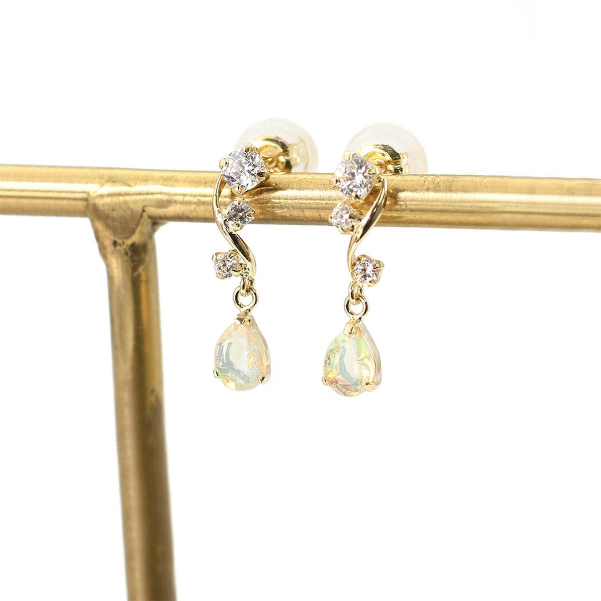 K18YG エチオピアオパール ピアス 10月の誕生石 | Jewelry ROLA