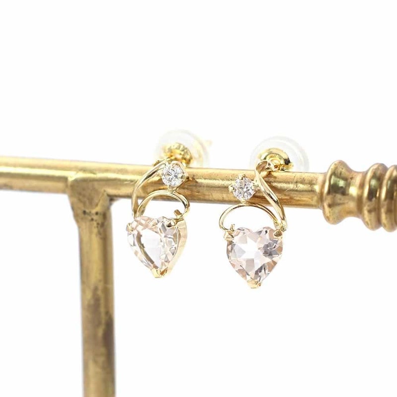 K18YG モルガナイト&ダイヤモンド ハートピアス_02