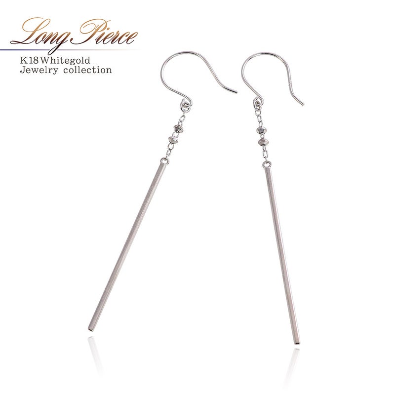 K18WG ロングフックピアス_01