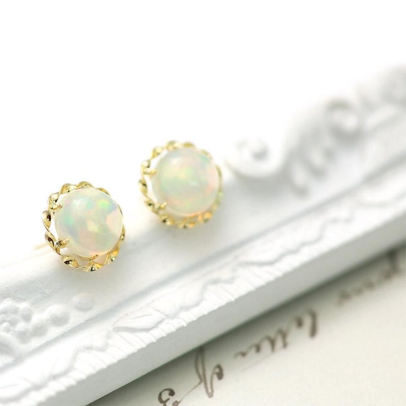 K18YG オパール ピアス 10月の誕生石_04