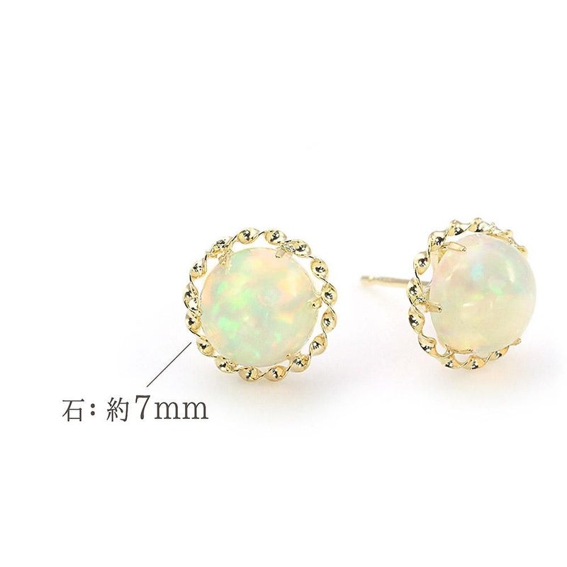 K18YG オパール ピアス 10月の誕生石_05