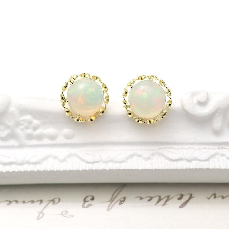 K18YG オパール ピアス 10月の誕生石_09