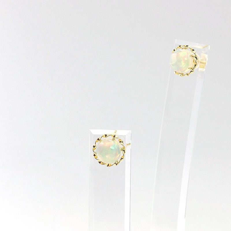 K18YG オパール ピアス 10月の誕生石_11