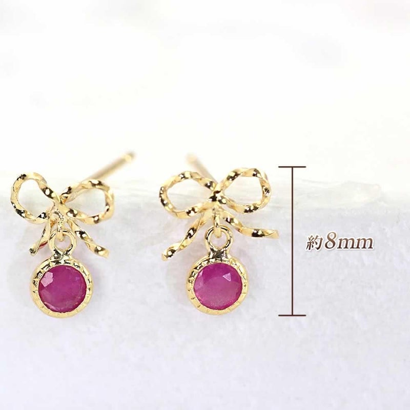 K18YG ルビー リボンピアス_04