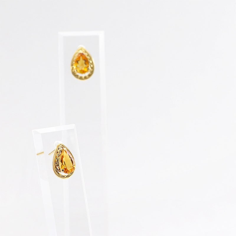 K18YG シトリン ピアス 11月誕生石_04