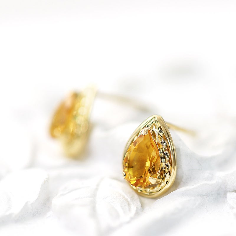 K18YG シトリン ピアス 11月誕生石_09
