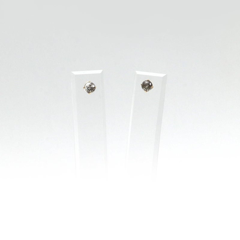 K18YG ブラックルチルクォーツ 約4mm ピアス_10