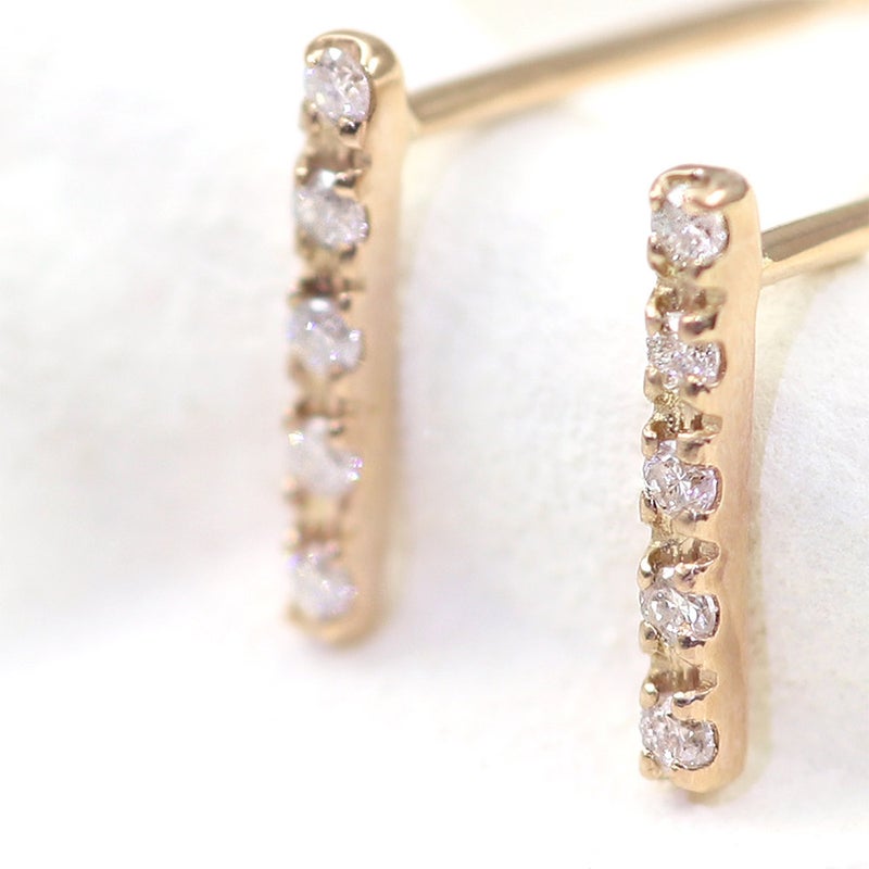 K18PG ダイヤモンド バーピアス_10