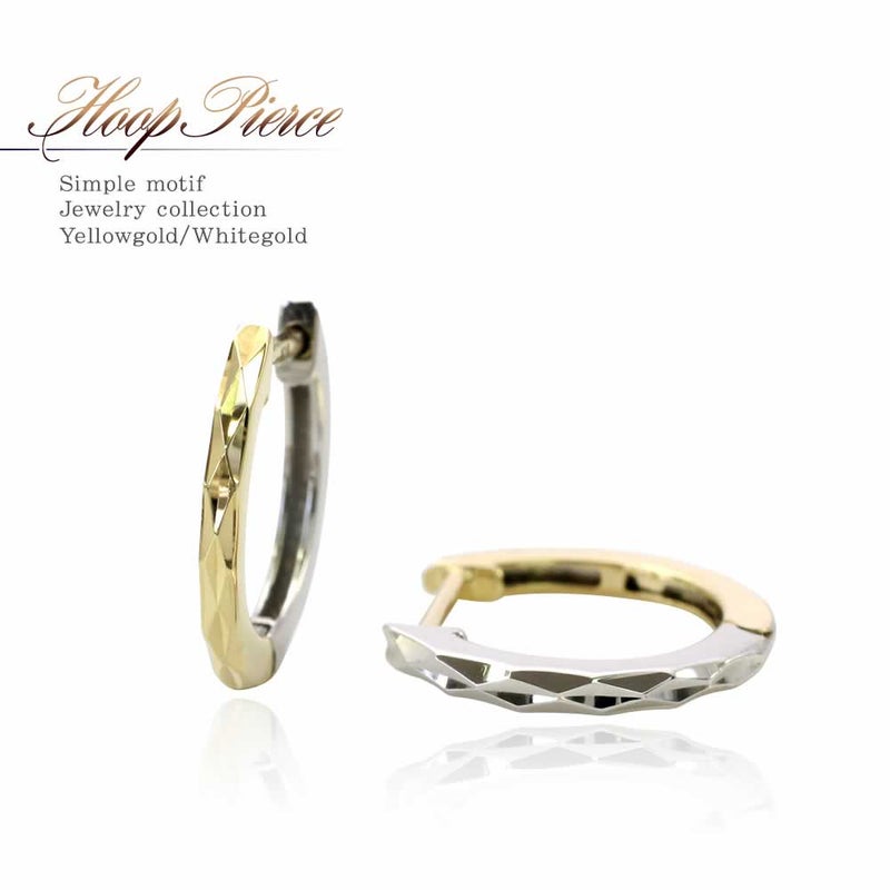 K18YG/WG リバーシブル フープピアス_01