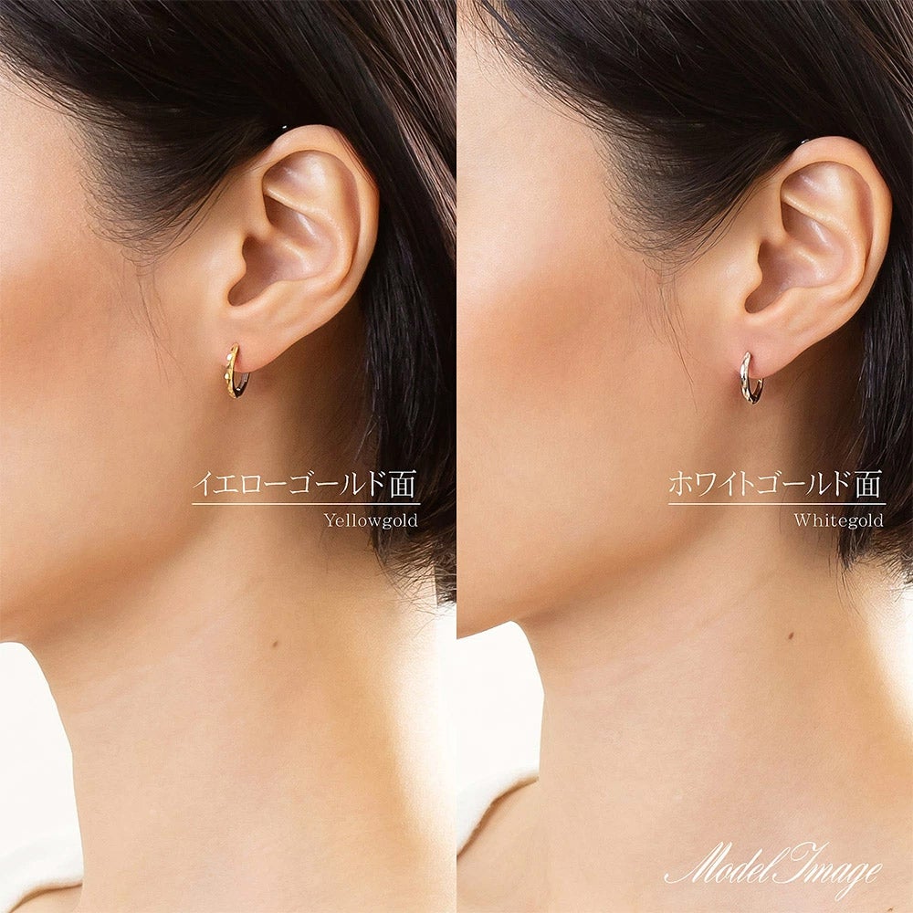 K18YG/WG リバーシブル フープピアス | Jewelry ROLA（ジュエリーローラ）