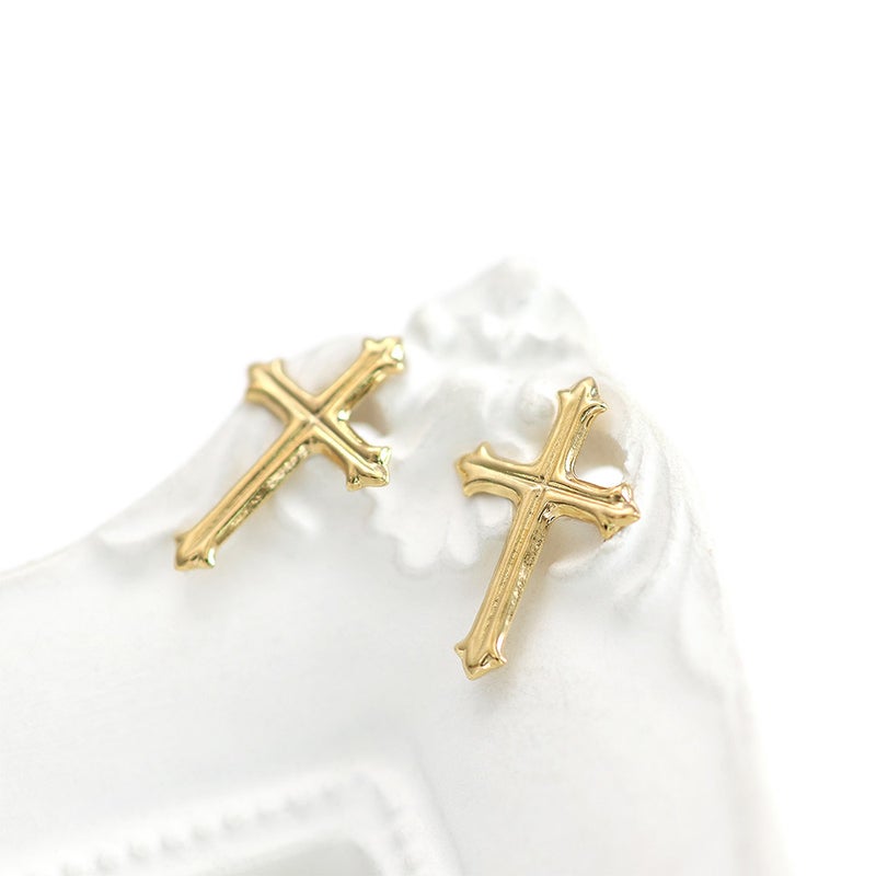 K18YG クロス ピアス_02