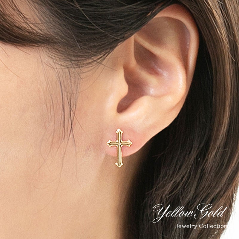 K18YG クロス ピアス_05