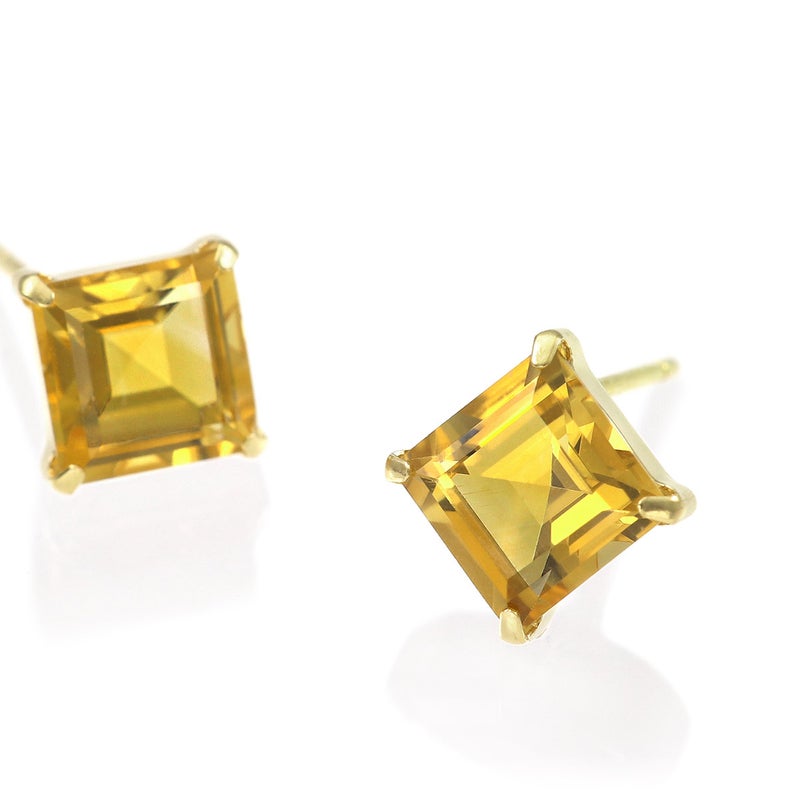 K18YG シトリン ひし形ピアス 11月誕生石_03