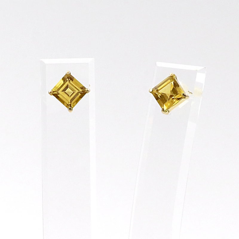 K18YG シトリン ひし形ピアス 11月誕生石_09