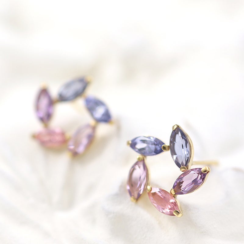 K18YG マルチストーン ピアス_02