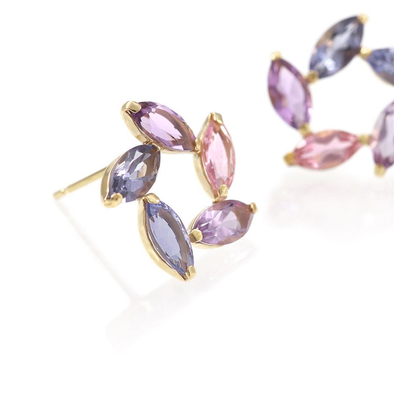 K18YG マルチストーン ピアス_03