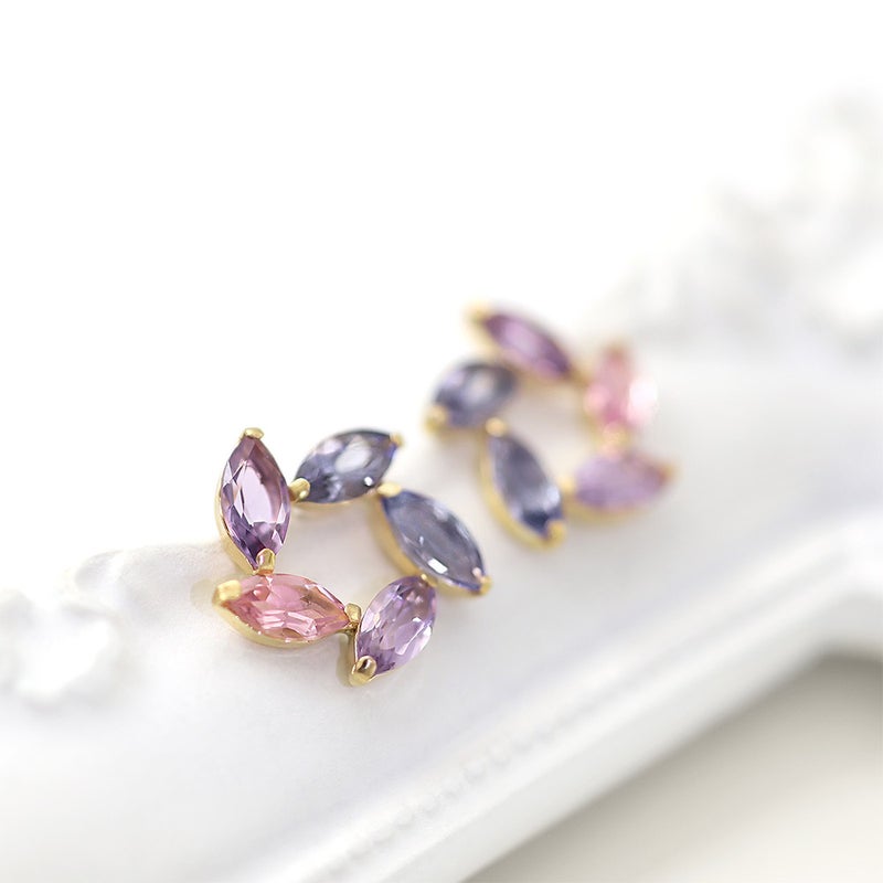 K18YG マルチストーン ピアス_10