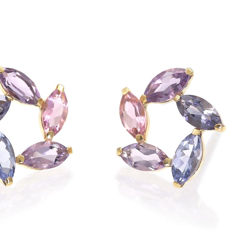 K18YG マルチストーン ピアス_12