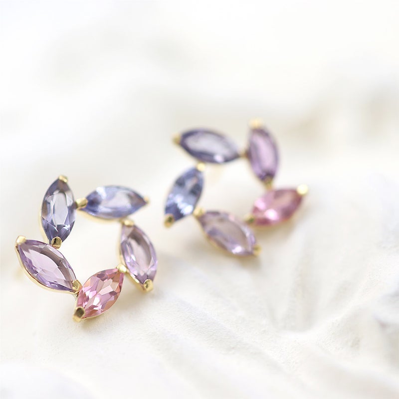 K18YG マルチストーン ピアス_13