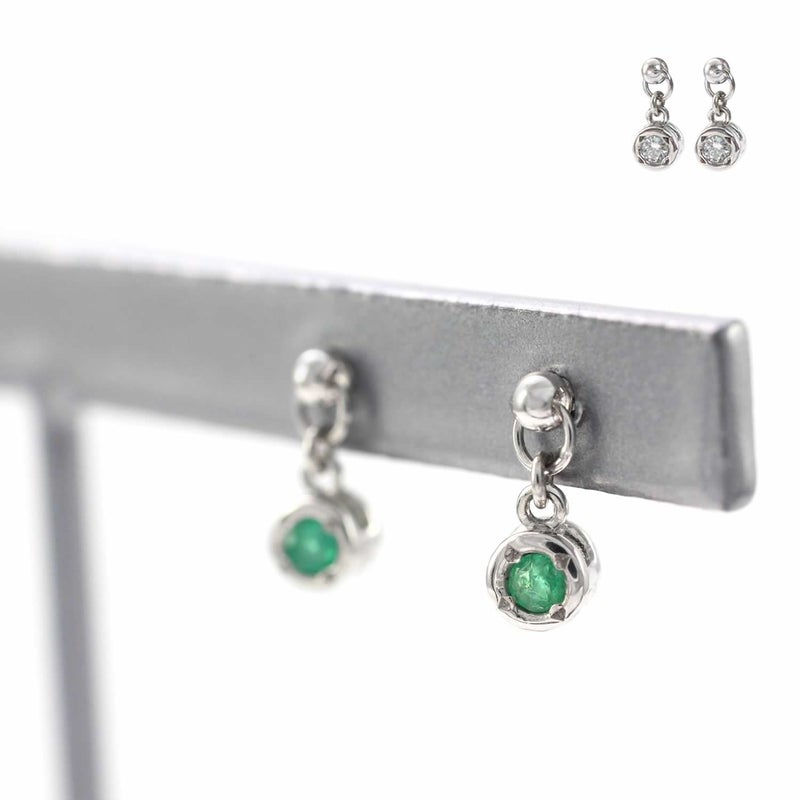 K18WG ダイヤモンド＆エメラルド リバーシブルピアス_10