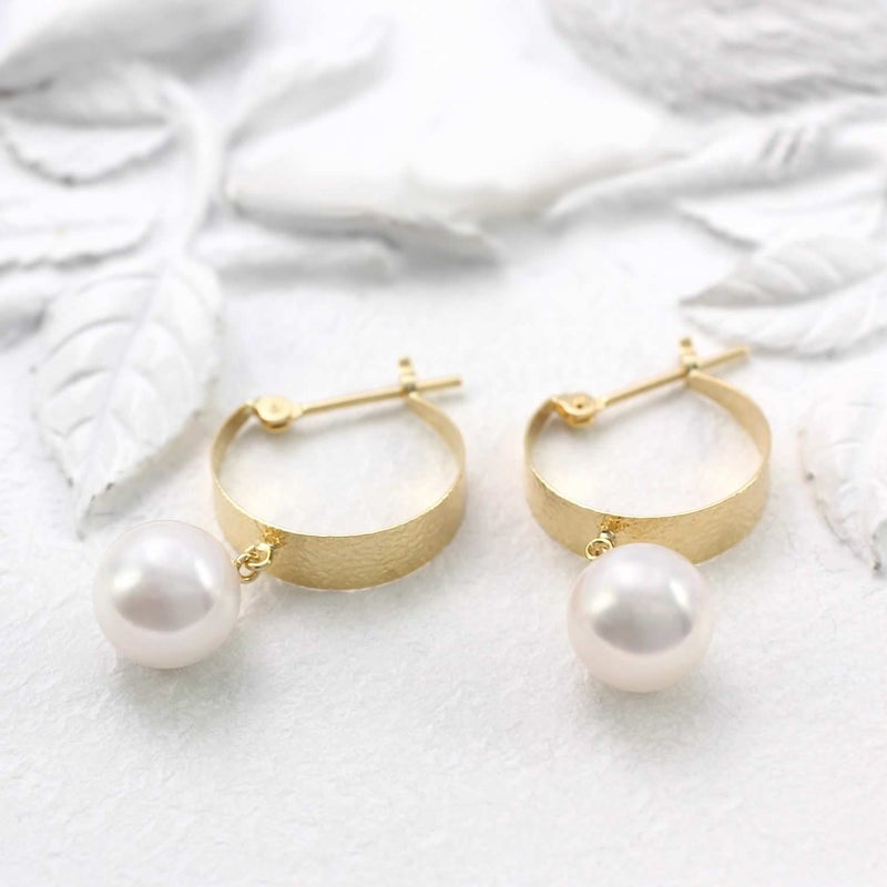 K18YG アコヤ真珠 フープピアス_04