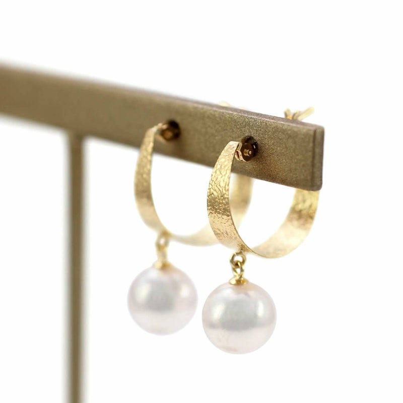 K18YG アコヤ真珠 フープピアス_10