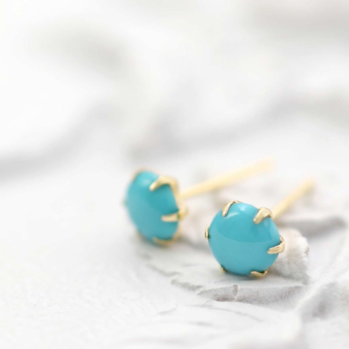 K18YG ターコイズ (トルコ石) ピアス_02
