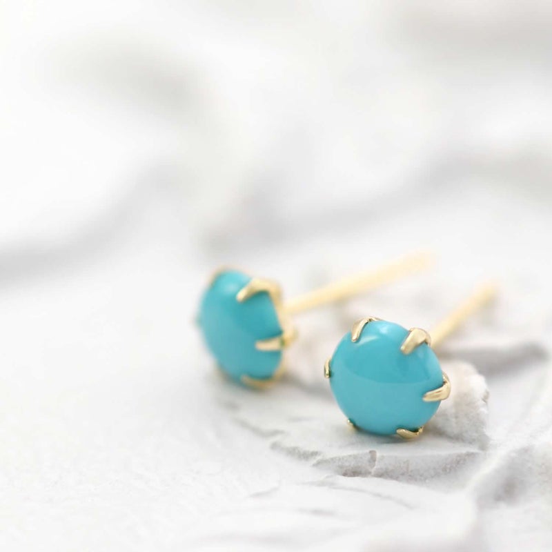 K18YG ターコイズ (トルコ石) ピアス_02