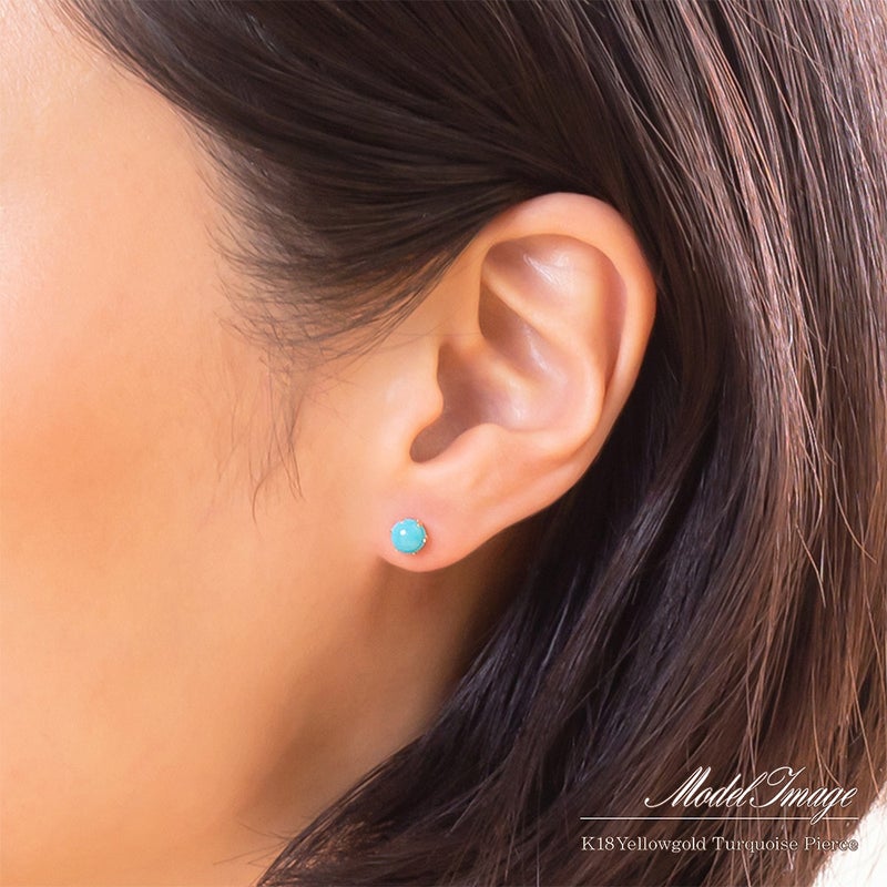 K18YG ターコイズ (トルコ石) ピアス_05