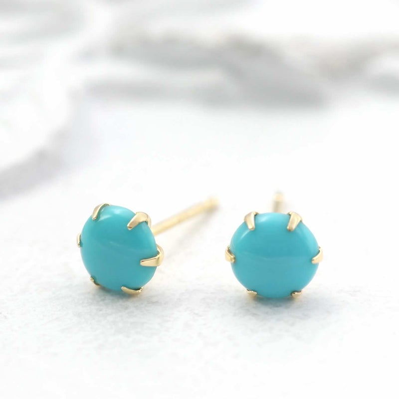 K18YG ターコイズ (トルコ石) ピアス_09