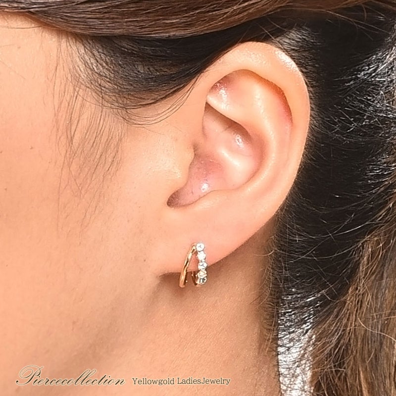 K18YG ブルートパーズ フープピアス 11月誕生石_04