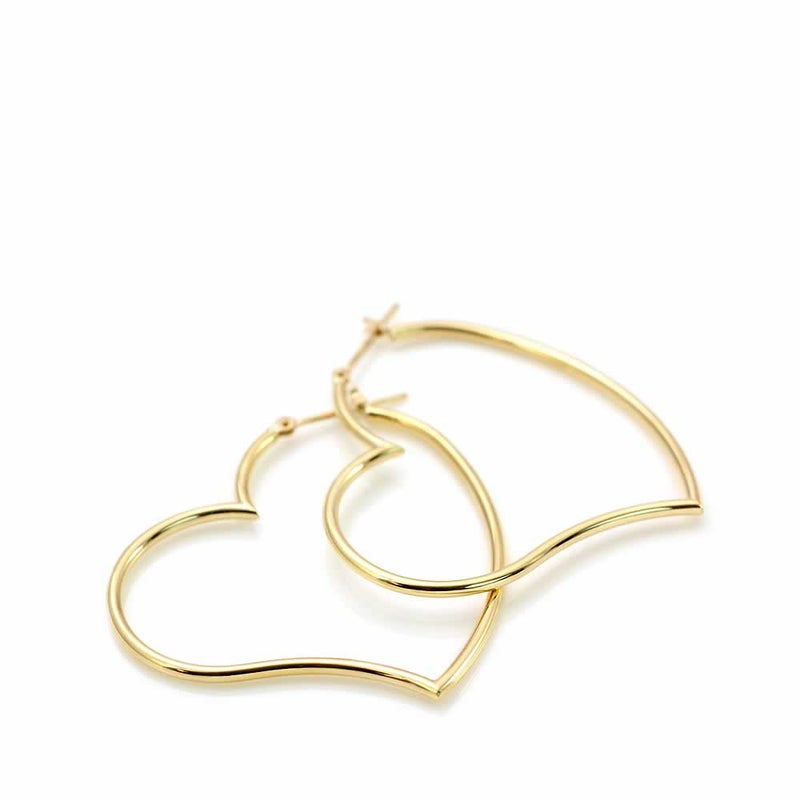 K18YG ハートモチーフ フープピアス_03