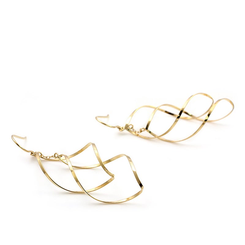 K18YG オープンリーフ ピアス_03