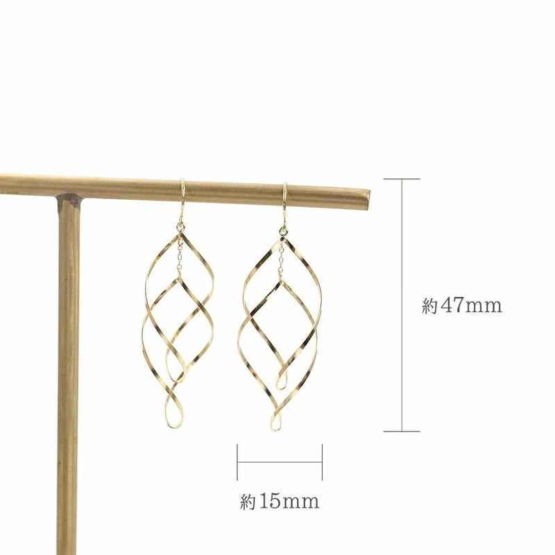 K18YG オープンリーフ ピアス_05