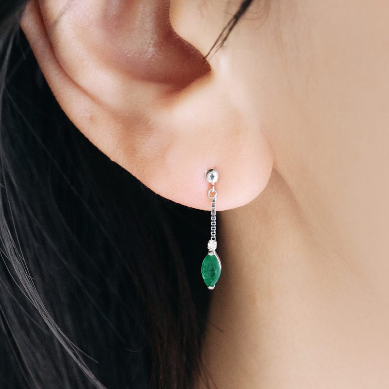 K18WG エメラルド＆ダイヤモンド ピアス_05