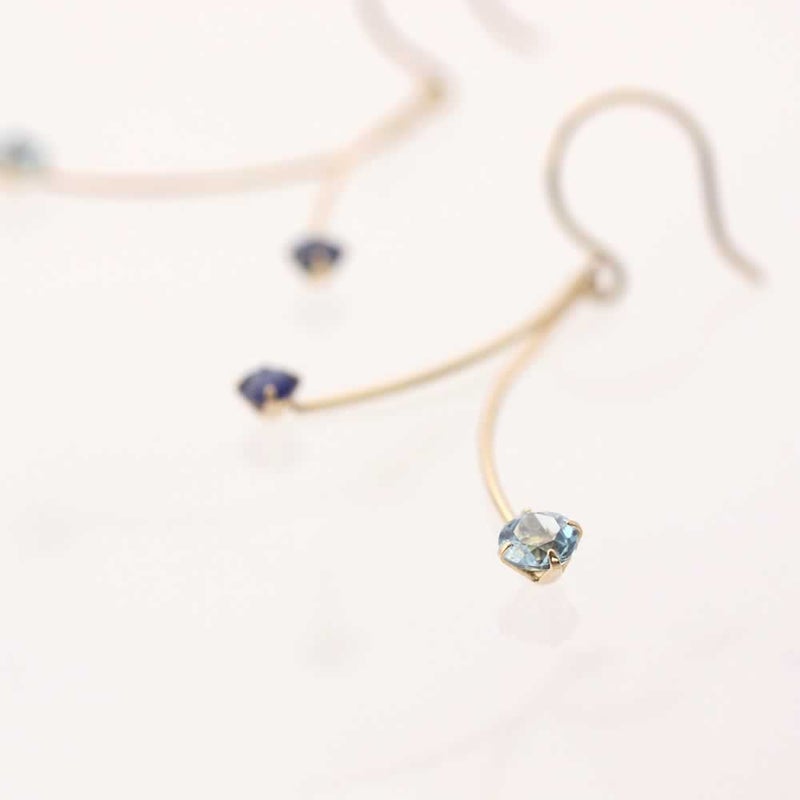 K18YG サファイア＆ブルートパーズ ピアス 9月誕生石_04