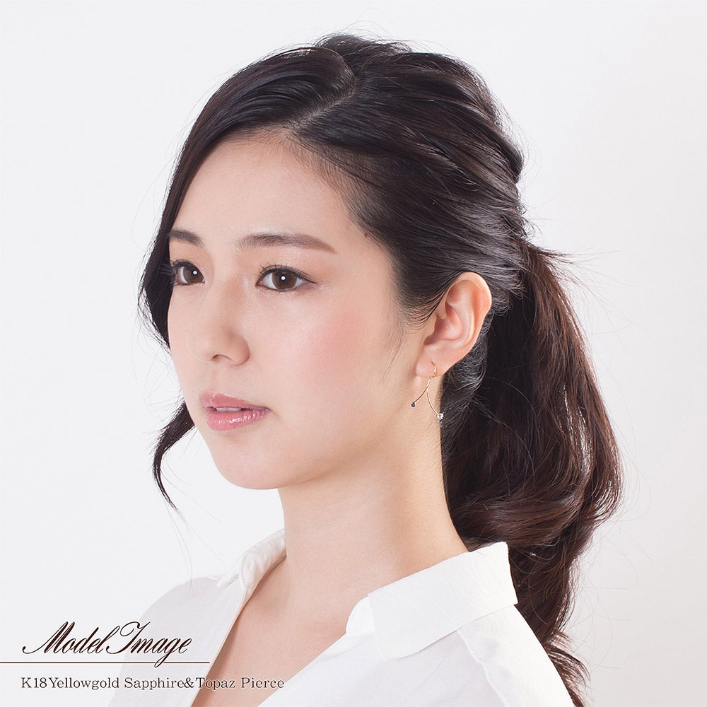 K18YG サファイア＆ブルートパーズ ピアス 9月誕生石_09