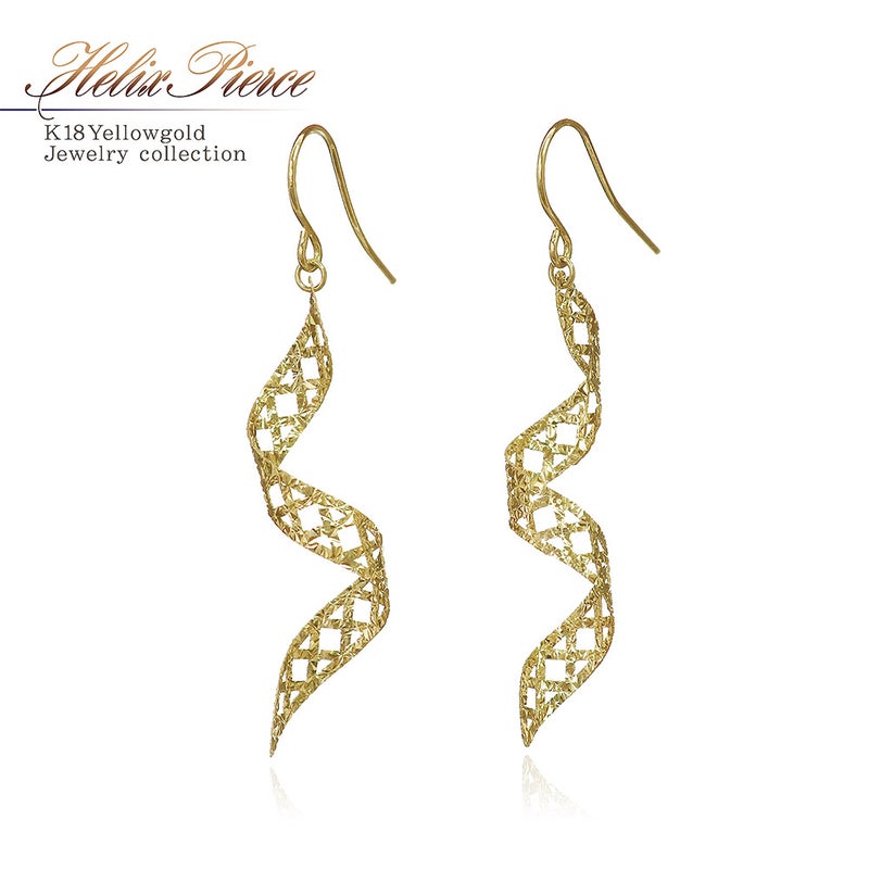 K18YG スパイラル フックピアス_01