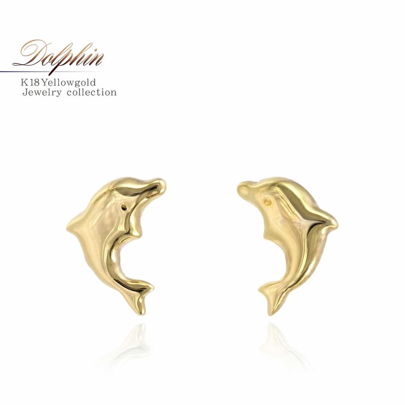 K18YG イルカのピアス_01