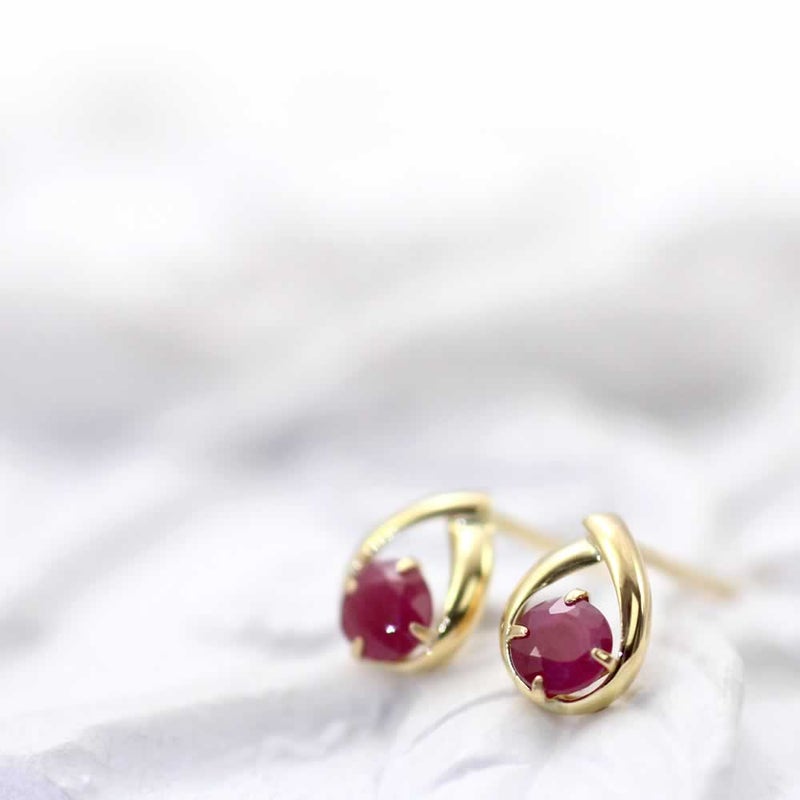 K18YG ルビー ピアス_03